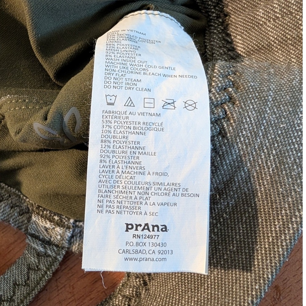 prAna Itzel High Neck Sports Bra Gray Green Strappy Padded Yoga Athletic Top med - Picture 2 of 7